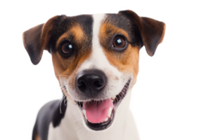 AI generated Happy dog looking at camera isolated png