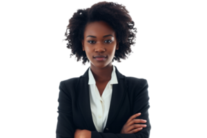 AI generated Portrait of beautiful confident black woman looking at camera png