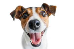 AI generated Happy dog looking at camera isolated png