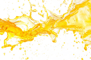 AI generated Orange juice splashes and drops isolated png