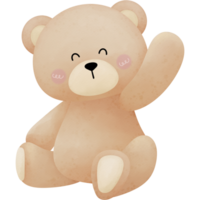 fofa Urso de pelúcia Urso em uma transparente fundo png