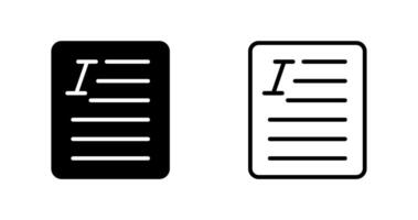 Document Italic Vector Icon