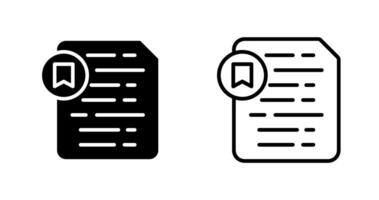 Document Insert Bookmark Vector Icon