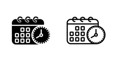 Calendar with clock Vector Icon