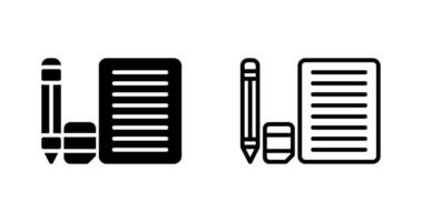 Eraser with paper and penc Vector Icon