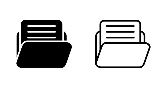 documento con carpeta vector icono