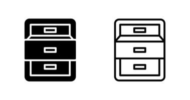 Filing cabinet with open door Vector Icon