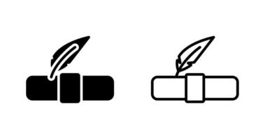 Quill pen with scroll Vector Icon