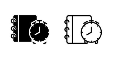 Notepad with alarm clock Vector Icon