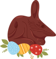 Chocolate bilby with Easter eggs png