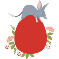 Baby bilby on big Easter egg png
