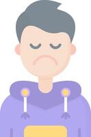 Sad Flat Light Icon vector