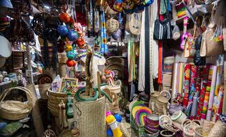 Crafts made from palm leaves, in Ixtapa Zihuatanejo market, Mexico photo