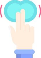 Two Fingers Double Tap Flat Light Icon vector