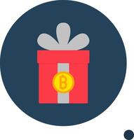 Gift Bitcoin Vector Icon