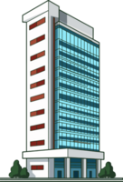 Skyscraper building cartoon style png