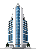 Wolkenkratzer Gebäude Karikatur Stil png