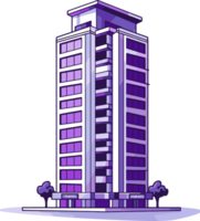 Skyscraper building cartoon style png