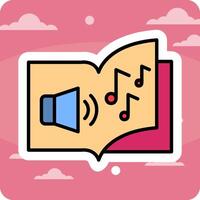 icono de vector de libro de audio