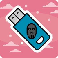 infectado memoria USB vector icono