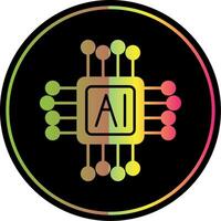 AI Glyph Due Color Icon vector