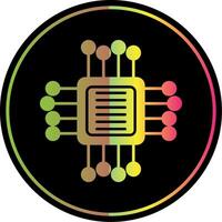 Computer Chip Glyph Due Color Icon vector