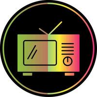 televisión glifo debido color icono vector