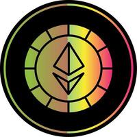 Ethereum Coins Glyph Due Color Icon vector