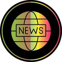 News Report Glyph Due Color Icon vector