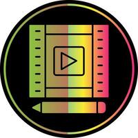 Video Editing Glyph Due Color Icon vector
