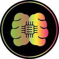 Brain Glyph Due Color Icon vector