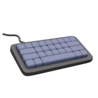 3d render illustration of computer keyboard with cable. Technology concept. Illustration for web or app design png