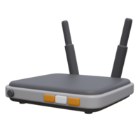 3d render illustration of wifi modem router with buttons and antenna. Technology concept. Illustration for web or app design png