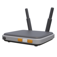 3d render illustration of wifi modem router with buttons and antenna. Technology concept. Illustration for web or app design png