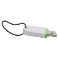 3d render illustration of open white usb flash drive. Technology concept. Illustration for web or app design png