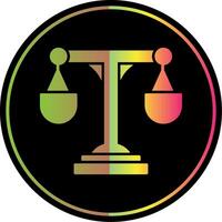justicia escala glifo debido color icono vector