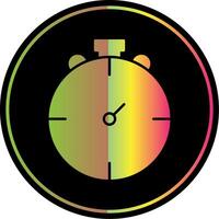 Stop Watch Glyph Due Color Icon vector