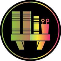 Book Shelf Glyph Due Color Icon vector