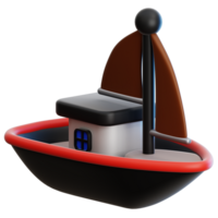 barco a vela viagem 3d ilustração para rede, aplicativo, infográfico, etc png