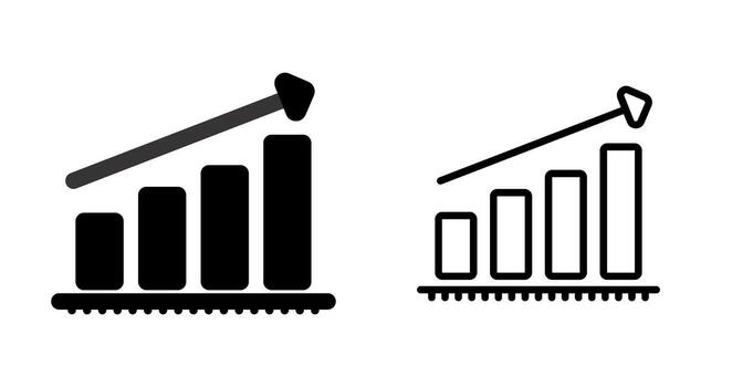 gráfico creciente vector icono
