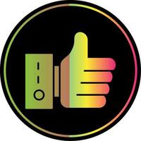 Thumb Up Glyph Due Color Icon vector