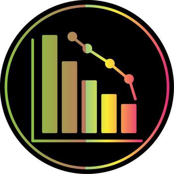 Decrease Glyph Due Color Icon vector