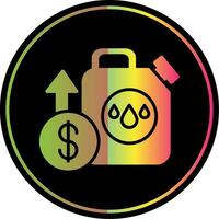 Oil Price Glyph Due Color Icon vector