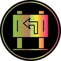 Signboard Left Glyph Due Color Icon vector