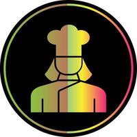 Lady Chef Glyph Due Color Icon vector