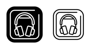 Headphones Square Vector Icon