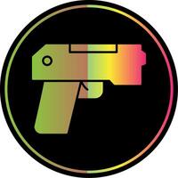 glifo de pistola debido icono de color vector