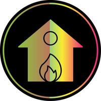 ardiente casa glifo debido color icono vector