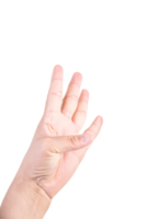 one hand on isolated background clipping path .Hands are counting numbers png