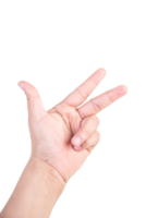 one hand on isolated background clipping path .Hands are counting numbers png